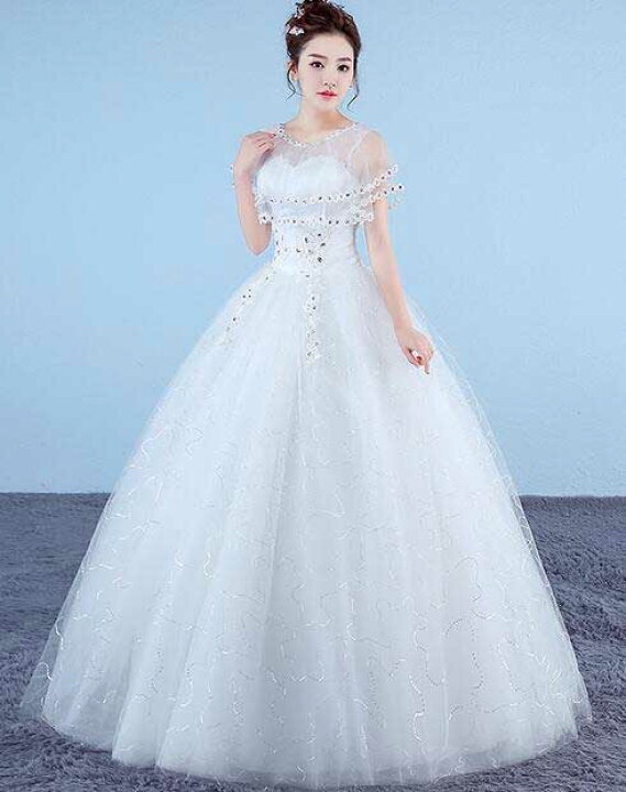 楽天市場】ロングウエディングドレス 華やかなプリンセスライン姫系  