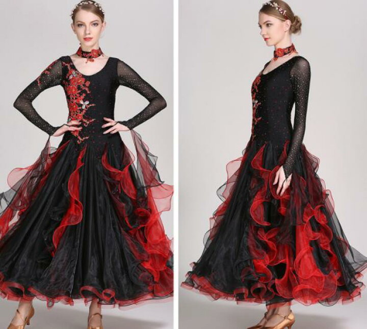 楽天市場】黒赤配色リボンモダンドレス ゴージャスな舞台ステージ服 