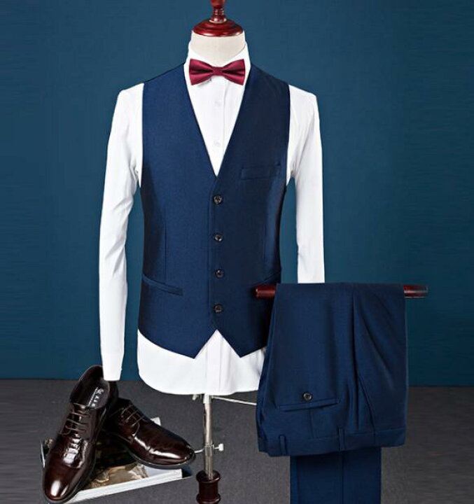 楽天市場】3色！スリーピースメンズスーツセットアップ 欧米風豪華  