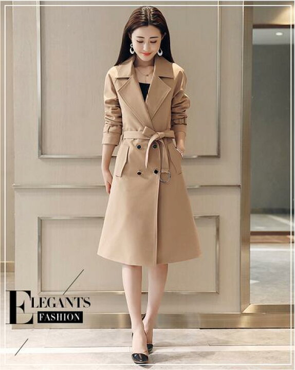 ステンカラーコート コート soutien collar double button coat /ステンカラーダブルボタンミドルコート レディース :  ZOZOTOWN Yahoo!店 - 通販 - Yahoo!ショッピング ダブルボタン　テロンチ　スプリングコート　ビスケットカラー　Ｍ　レディース　無地