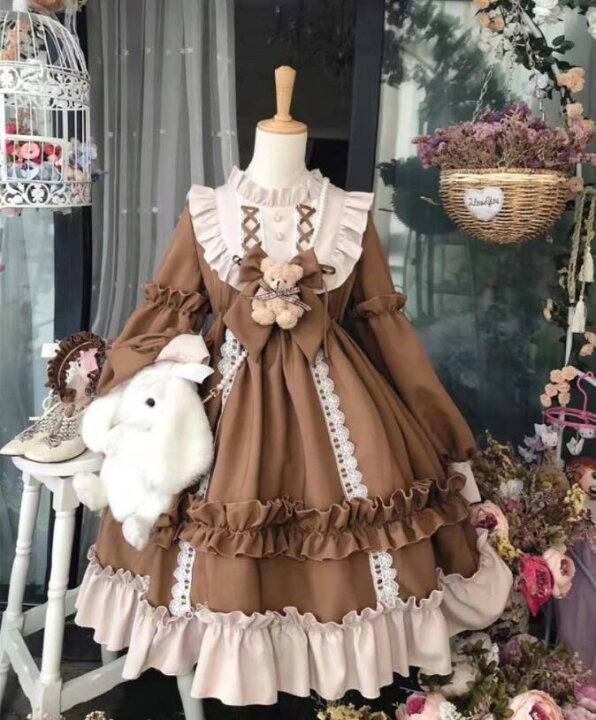 楽天市場】長袖ロリータワンピースお姫様ドレスjskゴスロリ＆ロリータ 