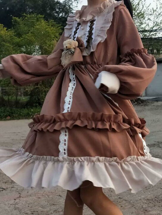 楽天市場】長袖ロリータワンピースお姫様ドレスjskゴスロリ＆ロリータ 