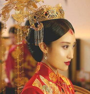 中国古代髪飾り豪華セット　中華風チャイナドレス　漢服・唐装用ヘアアクセサリー　古代衣装舞台道具　写…