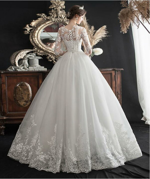 楽天市場】豪華なウェディングドレス 花嫁ブライド ロングドレス  