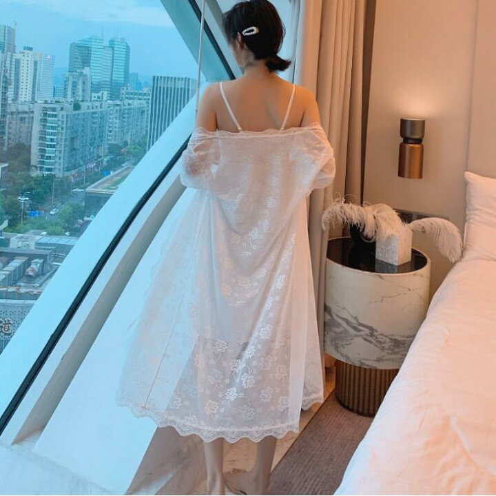 楽天市場】ネグリジェ セクシーレースワンピースパジャマ 二点セット 