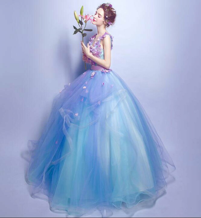 楽天市場】ロング カラーウエディングドレス ふわふわ ボリューム  