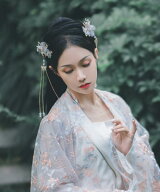 可愛いカチューシャ　中華髪飾り　チャイナ風古代古典フリンジかんざし　ペア（二個）　蝶＆花　大人　子…