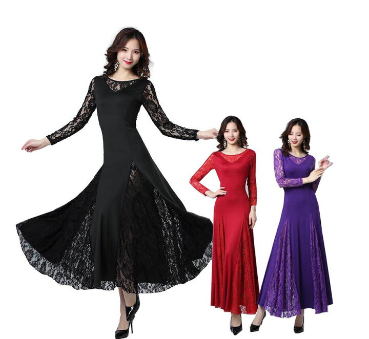 prima boutique プリマブティック 社交ダンス 衣装 ドレス 七分袖  