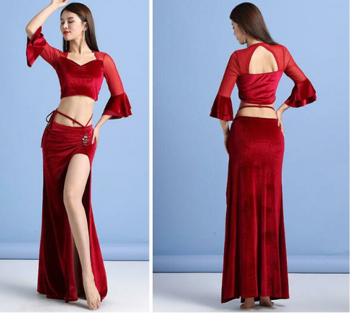 楽天市場】ベリーダンス衣装 上下セットアップ 秋冬新作 ベルベット  