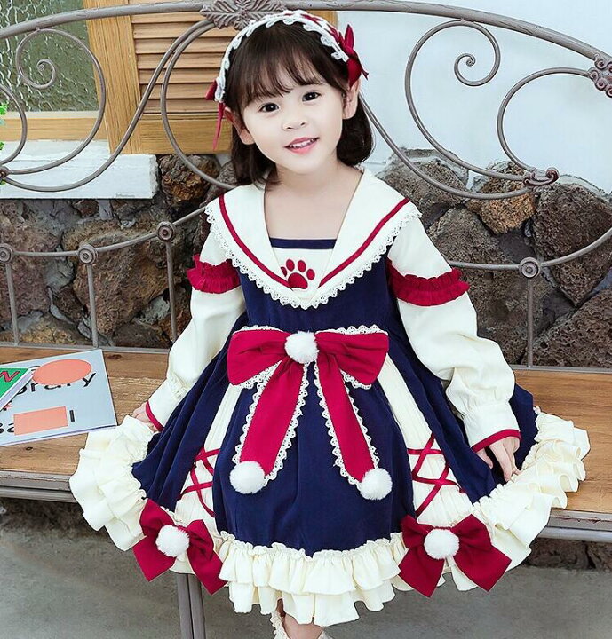 ロリコン小学生 楽天市場】ワンピース 子供ドレス ゴスロリ ロリータ ワンピース お嬢様ゴシックロリータドレス リボン ポンポン 髪飾り付 女の子 小学生 中校生  長袖 ハロウィン コスチューム イベント コスプレ衣装 舞台 ステージ 衣装 : 純の洋服屋さん