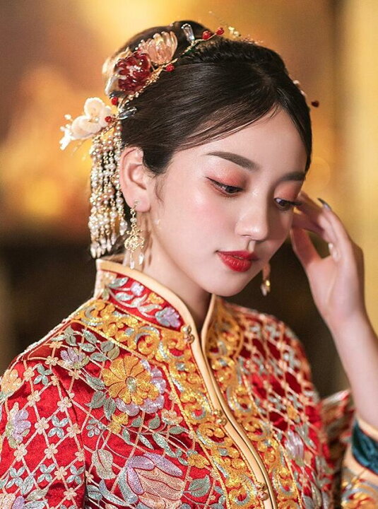 楽天市場】髪飾り6点セット ヘアドレス フリンジかんざし 花 可愛い  