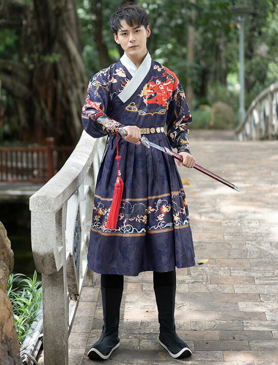 楽天市場 男性用中国風コスプレ衣装 明王朝 コスプレ 漢服 唐装 制服 飛魚服 メンズ 中華舞台ステージ衣装 龍刺しゅう ベルト 袖カバー 衣装3点セット チャイナ服 交差襟 縁取り 華流コスチューム 中国古代衣装 時代劇 ハロウィン衣装 イベント 学園祭 文化祭 仮装 変装
