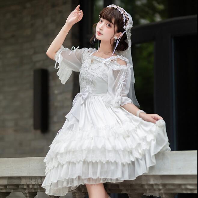 単品購入可 LO29 白 オリジナル ロリータ ゴスロリ ゴシック ドレス 