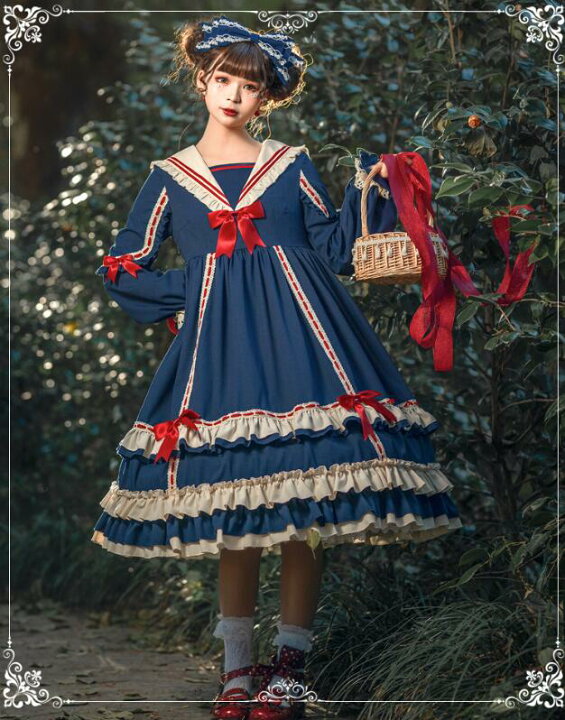 楽天市場】ロリータ ドレス ゴスロリ＆ロリータ服 長袖 ワンピース 膝 