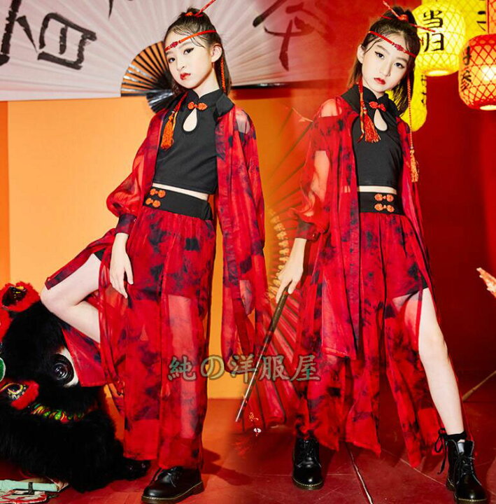 楽天市場】中華風子供ダンス衣装 女の子 キッズ チャイナ風ダンス 衣裳 