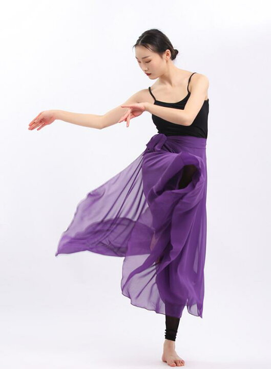 紫 ノースリーブ フレアスカート ダンスレッスンウェア 社交ダンス 