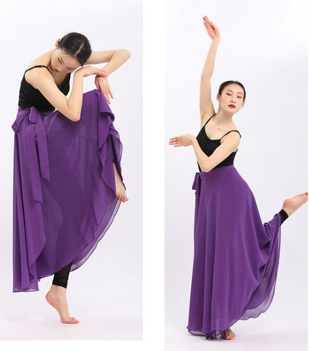紫 ノースリーブ フレアスカート ダンスレッスンウェア 社交ダンス 