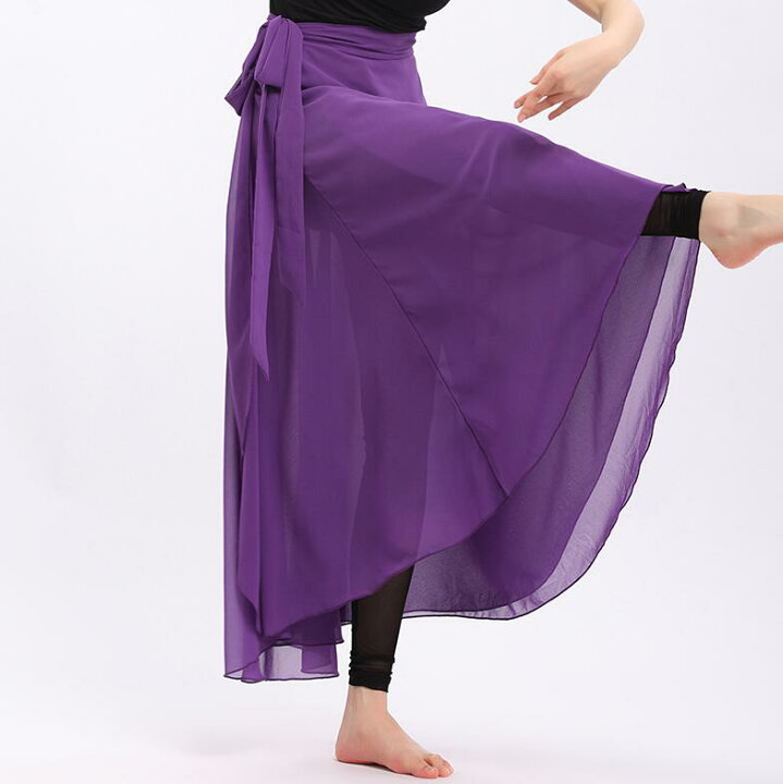 楽天市場】レディース古典ダンス衣装 ロング巻きスカート シフォン 