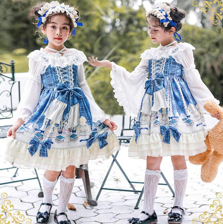 楽天市場】子供ワンピース ロリータドレス 髪飾り付きロリータ  