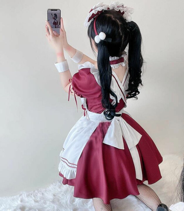 楽天市場】7点セットメイド服 コスプレ衣装 ハロウィン衣装 半袖 