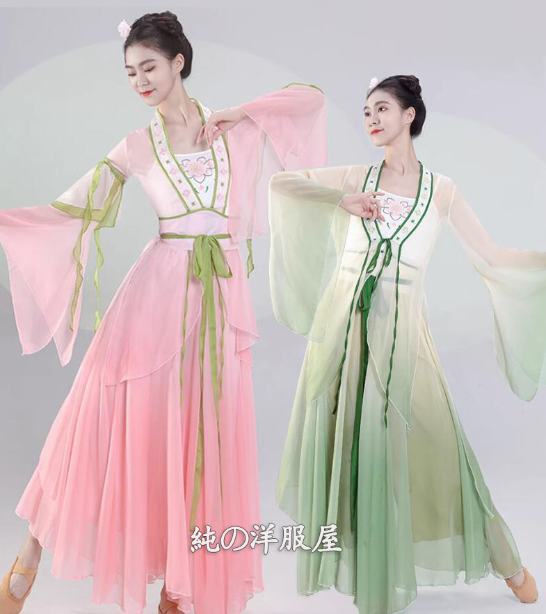 レディース チャイナダンス衣装5点セット 大人 中華古典舞踊 中国民族