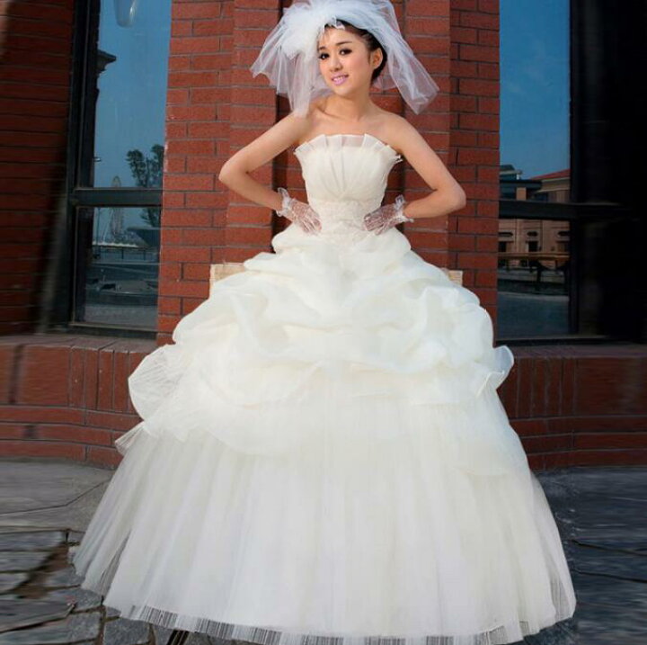 楽天市場】ロング ウェディングドレス 結婚式 パーティー 披露宴  