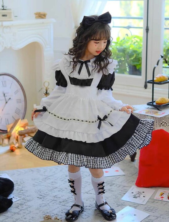 楽天市場】メイド服5点セット 子供服 女の子 メイドコス ハロウィン  