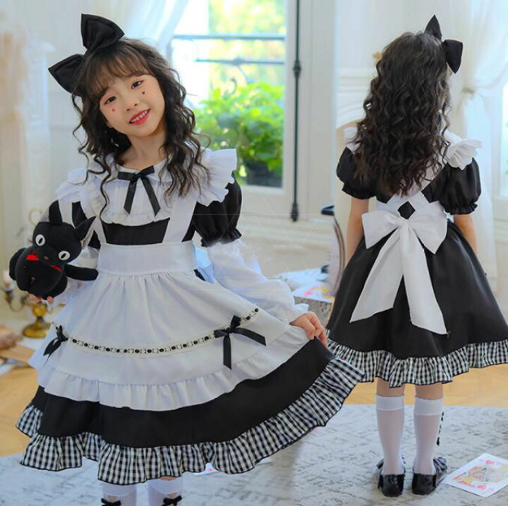 楽天市場】メイド服5点セット 子供服 女の子 メイドコス ハロウィン  