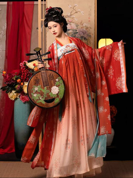 楽天市場】華やか漢服5点セット 振袖羽織 ストール2点 豪華 唐朝 宮廷 