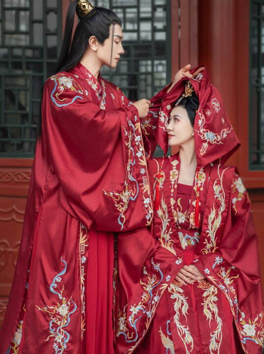 楽天市場】中華コスプレ衣装 華流 古代 ウエディングドレス 新郎 新婦 