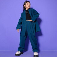 子供 ヒップホップ ダンス衣装 ジャズ パンク ダンス衣装 長袖 ゆったりめ カジュアル スーツ セットアッ…