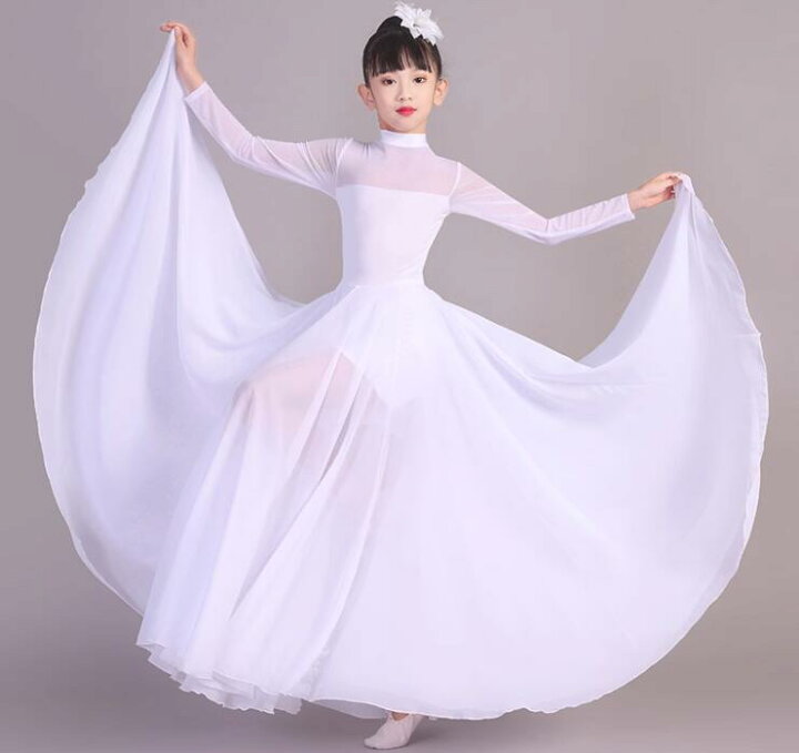 楽天市場】子供 ダンス ワンピース 社交ダンス ドレス 長袖 ハイネック 