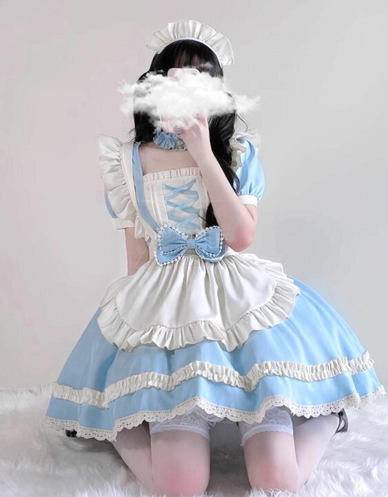 楽天市場】メイド服 5点セット レディース 大人 コスプレ衣装 半袖 膝 