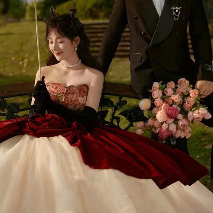 楽天市場】ウエディングドレス パーティードレス カラードレス 花  