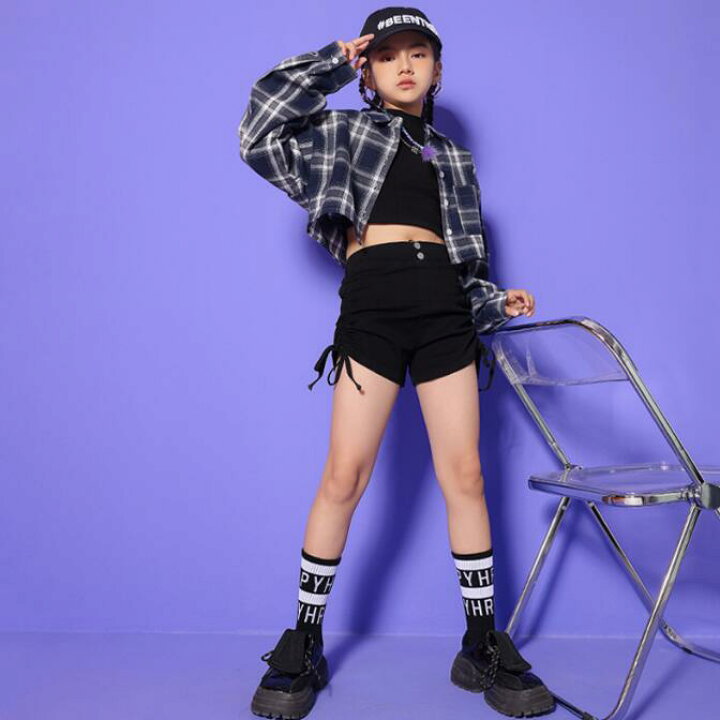 楽天市場】女の子 ダンス衣装 ガールズ チェック柄 シャツ 長袖 