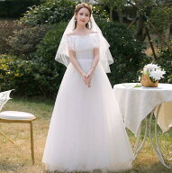 ロング ウェディングドレス 花嫁 結婚式 披露宴 フォマール ドレス シンプル 森ガール系 カジュアル ウエ…