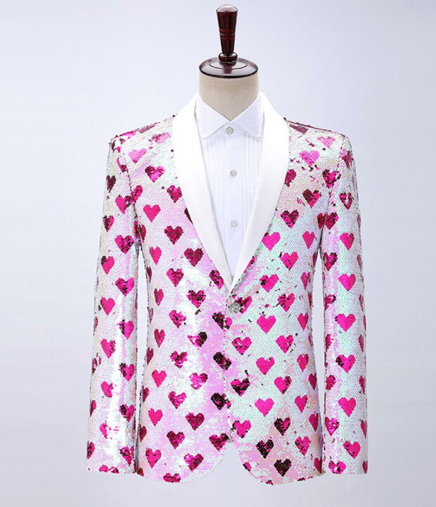 楽天市場】ステージ スーツ スパンコール スーツジャケット ハート柄  