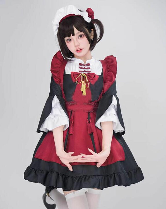 楽天市場】中華風 メイド服 女性 大人 七分袖 姫袖 メイドコス 