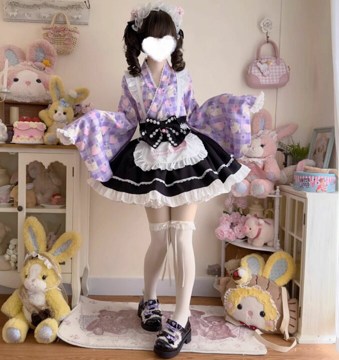 楽天市場】和風 メイド服 着物 和物 コスプレ衣装 レディース 大人  