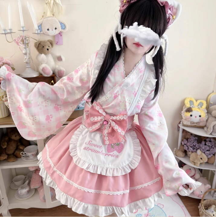 楽天市場】和風 メイド服 着物 和物 コスプレ衣装 レディース 大人 
