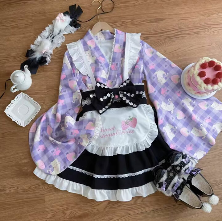 楽天市場】和風 メイド服 着物 和物 コスプレ衣装 レディース 大人 