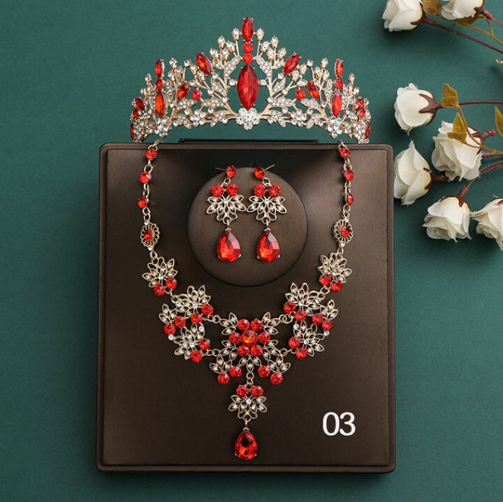 楽天市場】11タイプ選べる ブライダル 花嫁用 アクセサリー 3点セット  