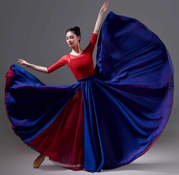 楽天市場】ダンス スカート ロング丈 85cm 90cm 95cm 色違い二枚 