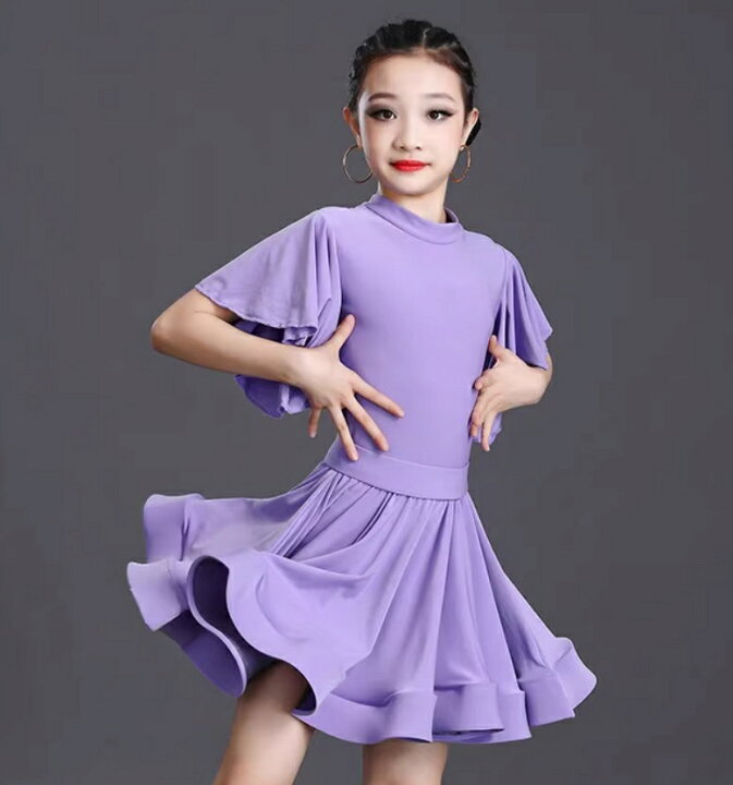 楽天市場】子供 ラテンダンス衣装 ラテンドレス 社交ダンス衣装 半袖 