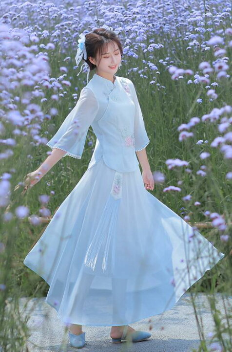 楽天市場】レディース 中華服 七分袖 綿麻シャツ リネン ナチュラル 