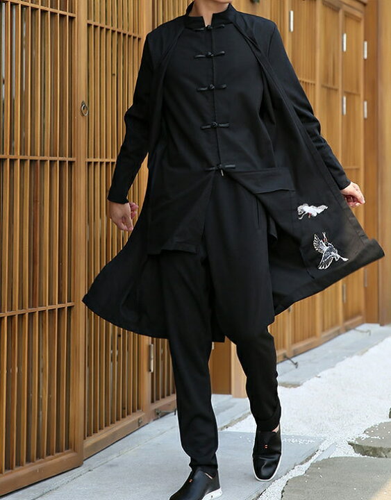 楽天市場】チャイナ風 綿麻コート ロング丈 ミモレ丈 チャイナブラウス  