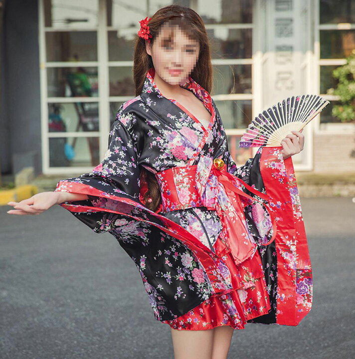 楽天市場】着物 花魁 着物 和服 レディース メイド服 和柄 ドレス 膝丈 