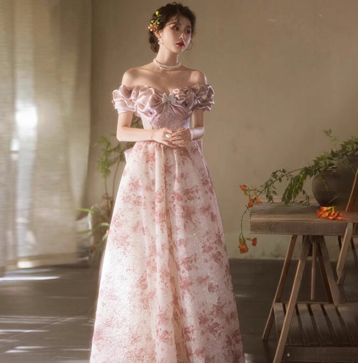 ヴィンテージ ドレス ロングワンピース 花柄 古着 vintage ビンテージ  