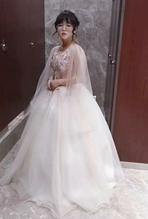 楽天市場】ドレス三点セット！シャンパン色ロングウェディングドレス  