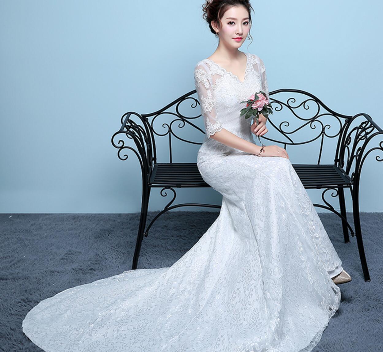楽天市場】ロングマーメイドウエディングドレス 韓国ファッション 